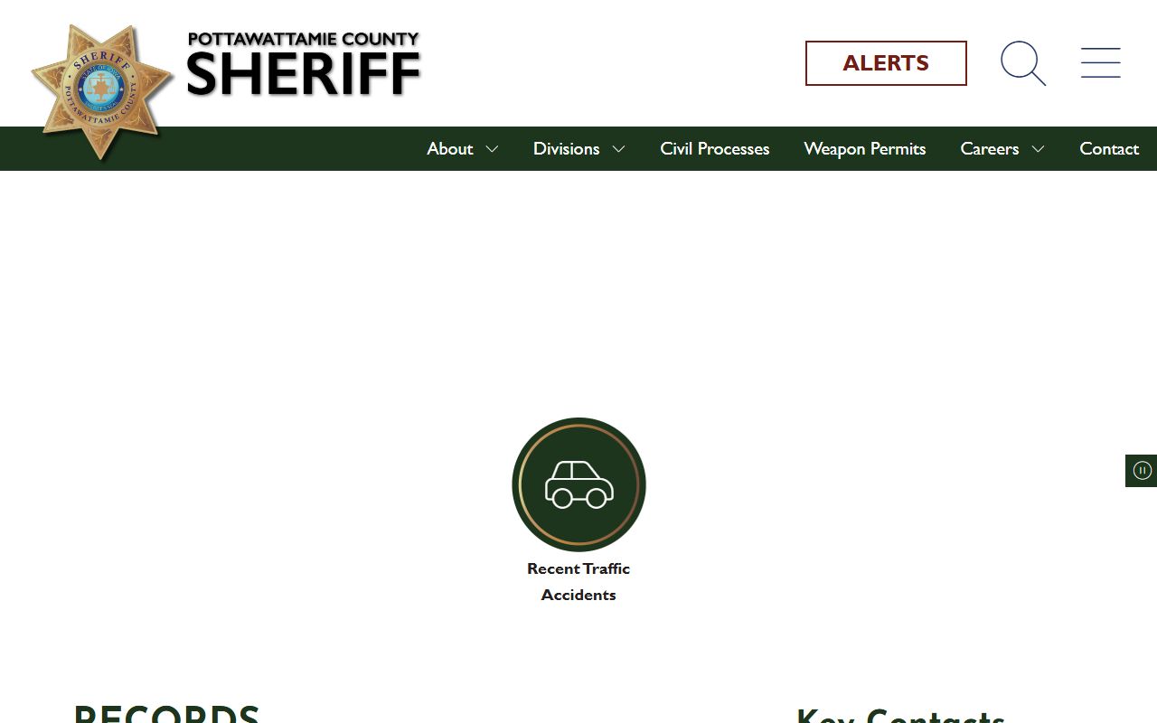 Pottawattamie County Sheriff's Office records division page